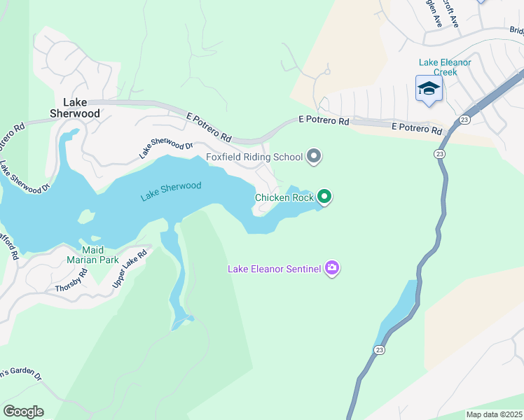 map of restaurants, bars, coffee shops, grocery stores, and more near 2112 Trentham Road in Ventura County