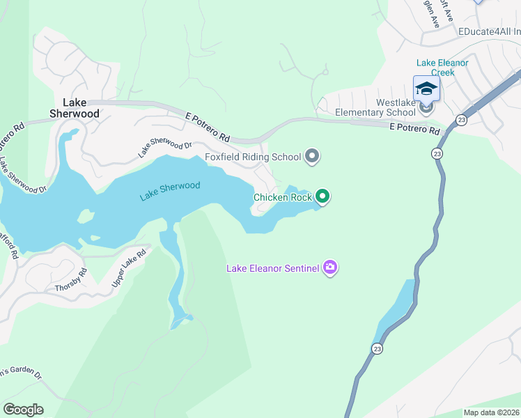map of restaurants, bars, coffee shops, grocery stores, and more near 2141 Trentham Road in Ventura County