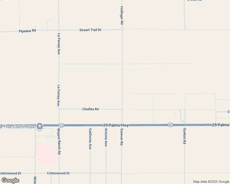 map of restaurants, bars, coffee shops, grocery stores, and more near Sunever Avenue in Joshua Tree