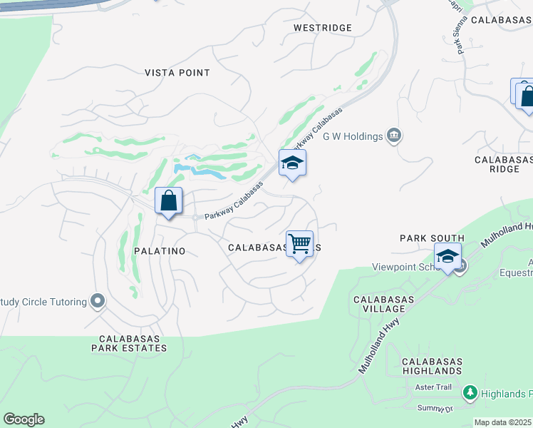 map of restaurants, bars, coffee shops, grocery stores, and more near 24666 Calle Largo in Calabasas