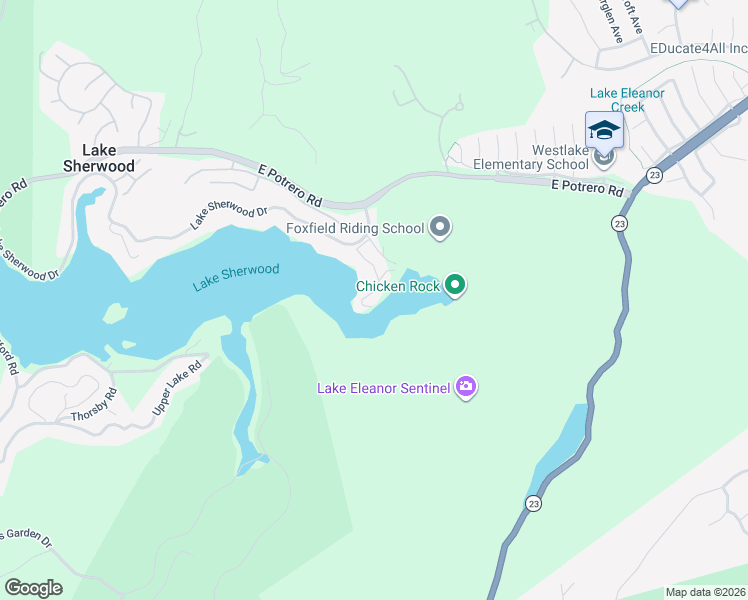 map of restaurants, bars, coffee shops, grocery stores, and more near 2108 Trentham Road in Ventura County