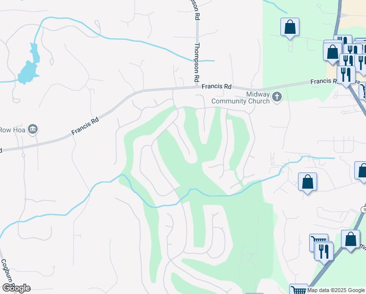 map of restaurants, bars, coffee shops, grocery stores, and more near 975 York Cove in Alpharetta