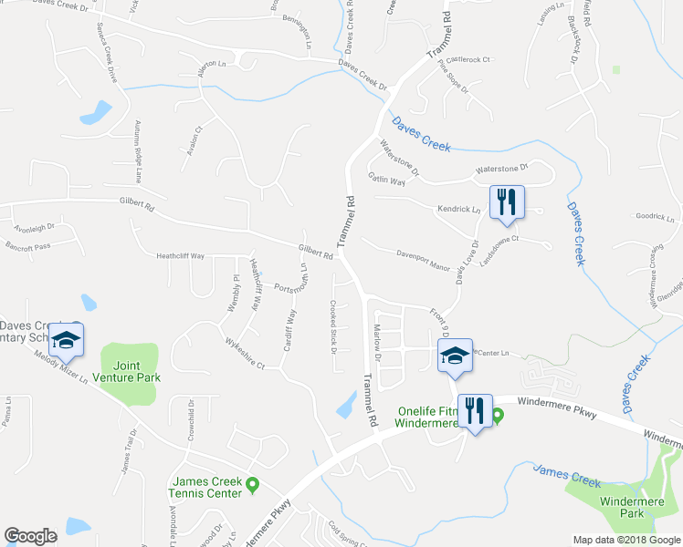 map of restaurants, bars, coffee shops, grocery stores, and more near 2975 Crooked Stick Drive in Cumming