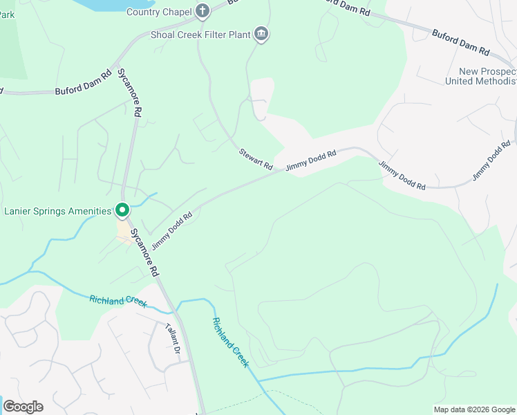 map of restaurants, bars, coffee shops, grocery stores, and more near 1585 Jimmy Dodd Road in Buford