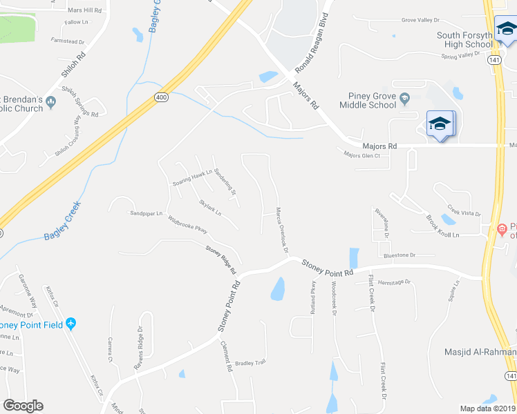 map of restaurants, bars, coffee shops, grocery stores, and more near 2050 Marcia Overlook Drive in Cumming