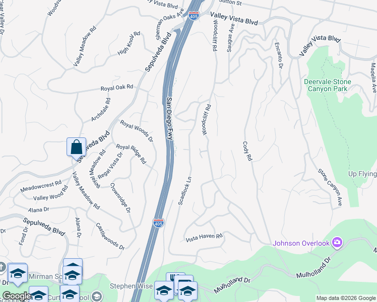 map of restaurants, bars, coffee shops, grocery stores, and more near 3723 Scadlock Lane in Los Angeles