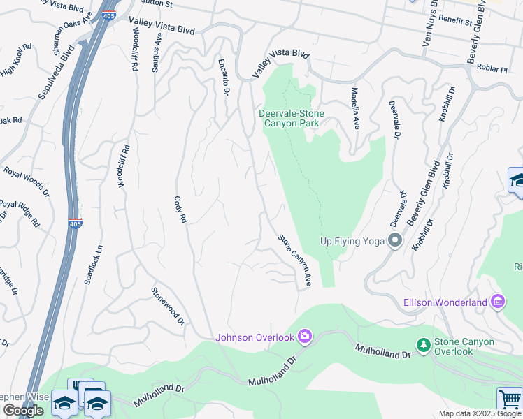 map of restaurants, bars, coffee shops, grocery stores, and more near 3751 Stone Canyon Avenue in Los Angeles