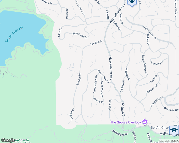 map of restaurants, bars, coffee shops, grocery stores, and more near 3821 Encino Hills Place in Los Angeles