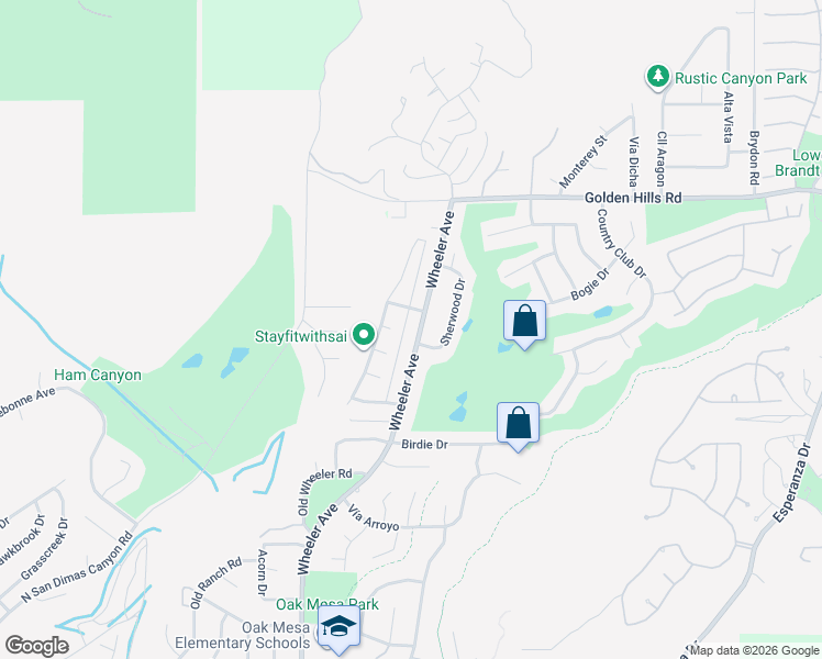 map of restaurants, bars, coffee shops, grocery stores, and more near 6709 Wheeler Avenue in La Verne