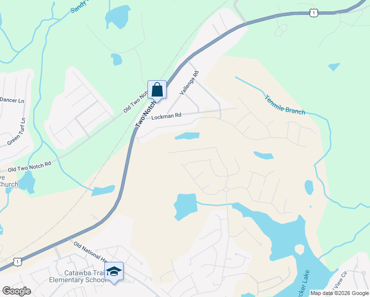 map of restaurants, bars, coffee shops, grocery stores, and more near 10750 Two Notch Road in Elgin