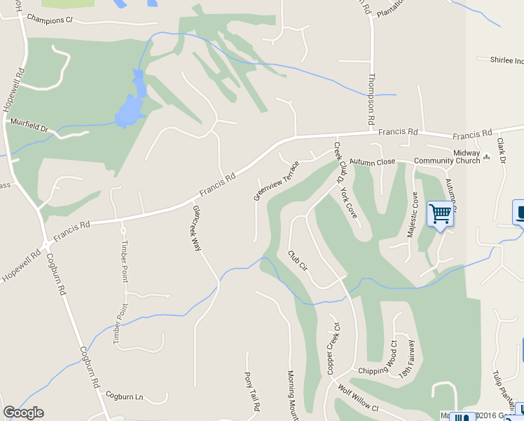 map of restaurants, bars, coffee shops, grocery stores, and more near 650 Greenview Terrace in Alpharetta