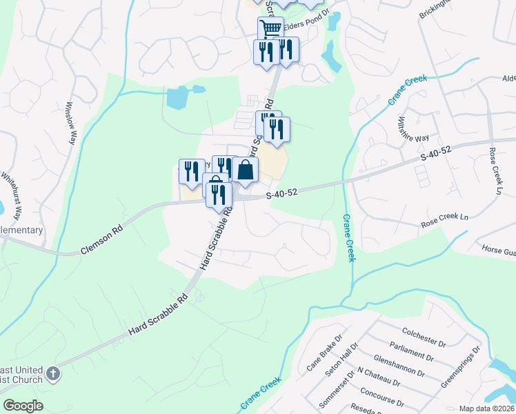 map of restaurants, bars, coffee shops, grocery stores, and more near 4300 HardScrabble Road in Columbia