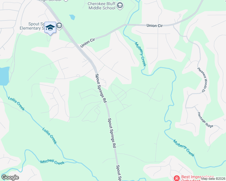 map of restaurants, bars, coffee shops, grocery stores, and more near 6775 Spout Springs Road in Flowery Branch