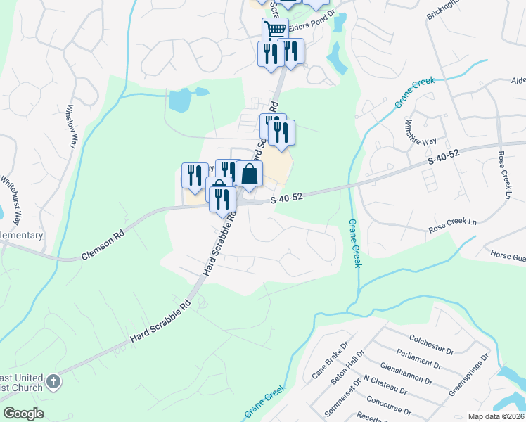 map of restaurants, bars, coffee shops, grocery stores, and more near 4300 HardScrabble Road in Columbia