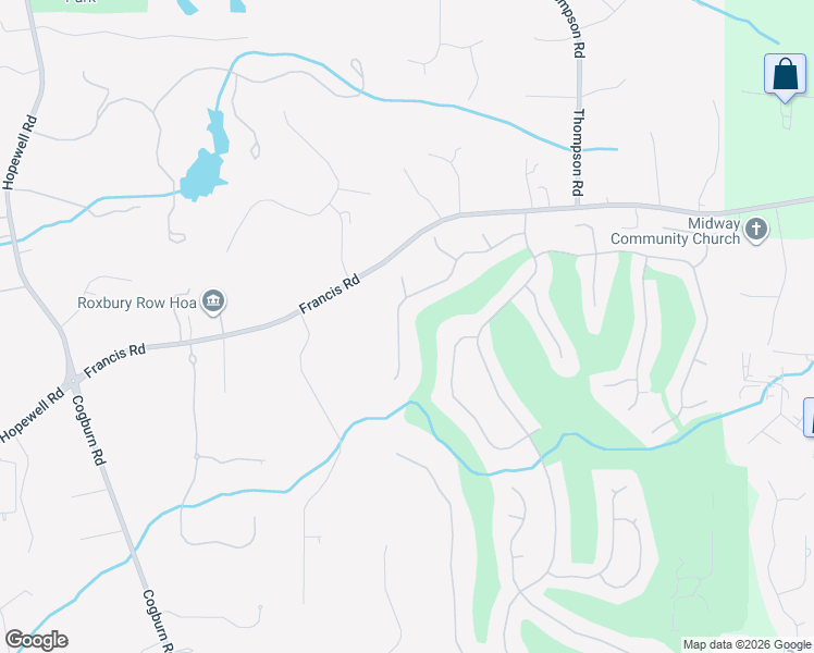 map of restaurants, bars, coffee shops, grocery stores, and more near 650 Greenview Terrace in Alpharetta