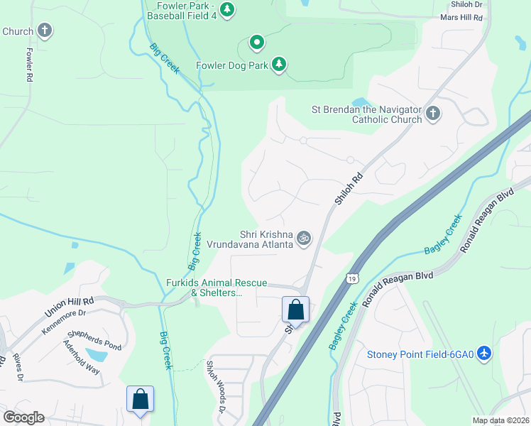 map of restaurants, bars, coffee shops, grocery stores, and more near 5030 Sunset Trail in Cumming