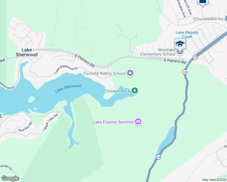 map of restaurants, bars, coffee shops, grocery stores, and more near 2094 Trentham Road in Lake Sherwood