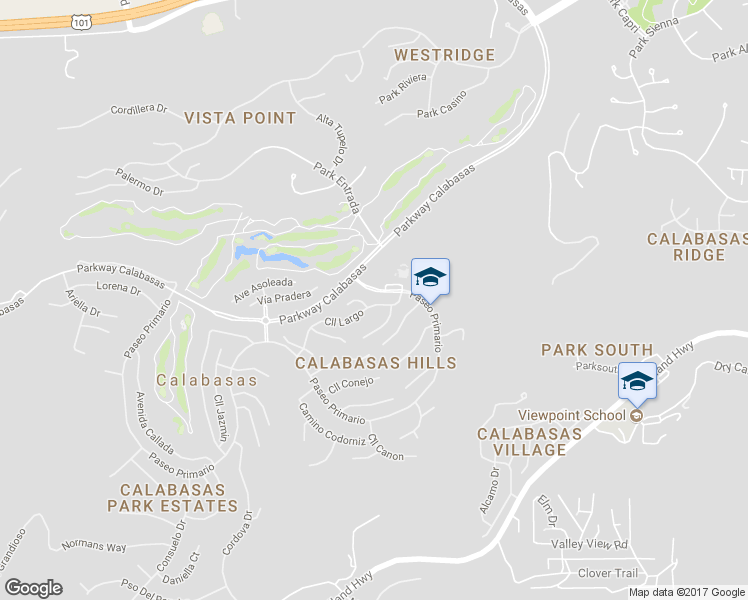 map of restaurants, bars, coffee shops, grocery stores, and more near 24649 Calle Largo in Calabasas