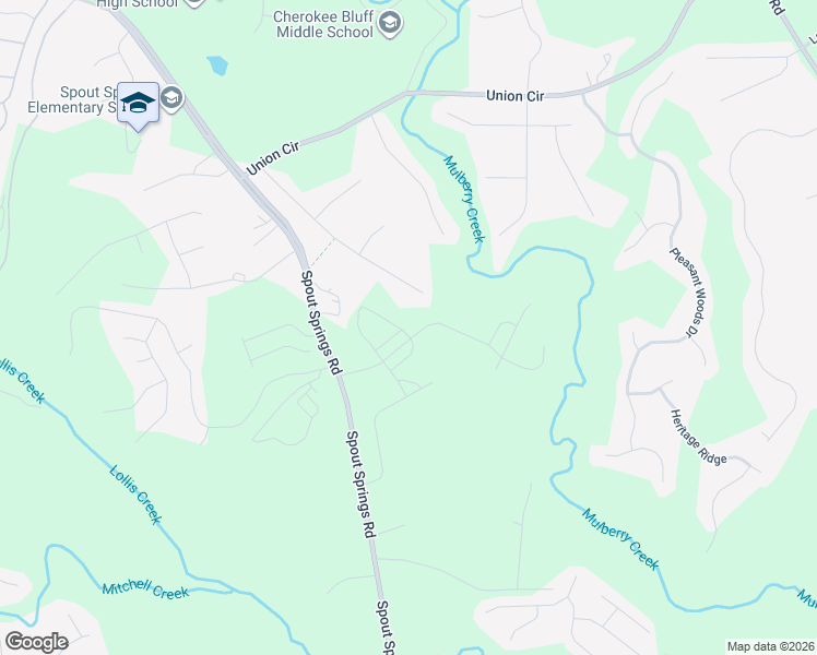 map of restaurants, bars, coffee shops, grocery stores, and more near 5596 Elderberry Lane in Flowery Branch