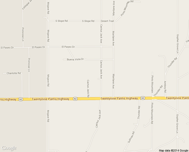 map of restaurants, bars, coffee shops, grocery stores, and more near 6328 Cactus Jack Avenue in Twentynine Palms