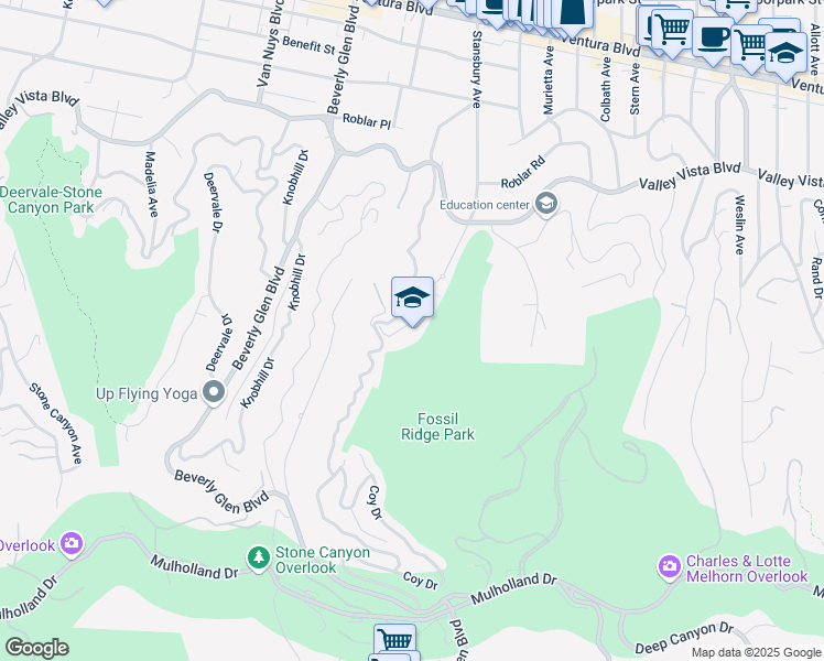 map of restaurants, bars, coffee shops, grocery stores, and more near 3900 Stansbury Avenue in Los Angeles