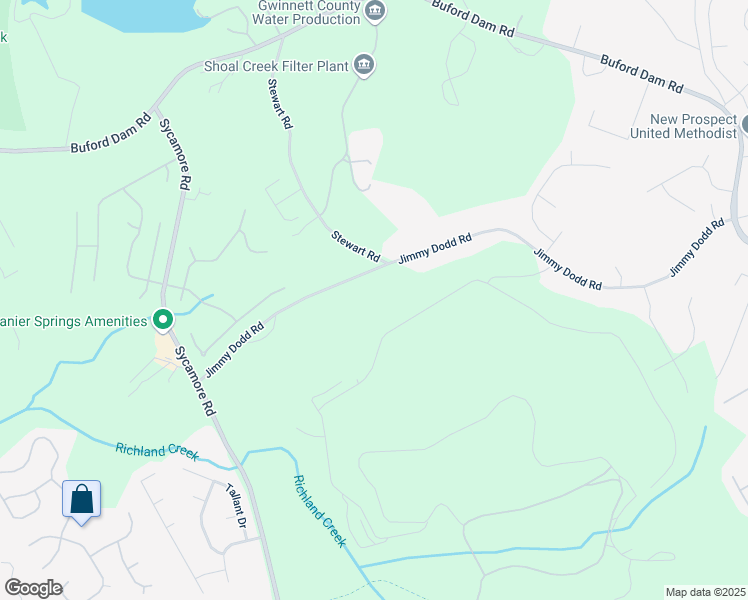 map of restaurants, bars, coffee shops, grocery stores, and more near 1585 Jimmy Dodd Road in Buford