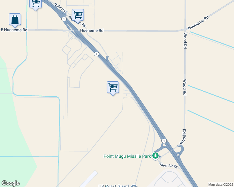 map of restaurants, bars, coffee shops, grocery stores, and more near 4444 Naval Air Road in Oxnard