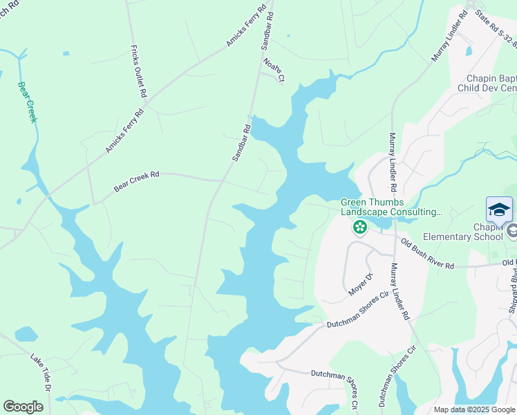 map of restaurants, bars, coffee shops, grocery stores, and more near 528 Bear Creek Road in Chapin