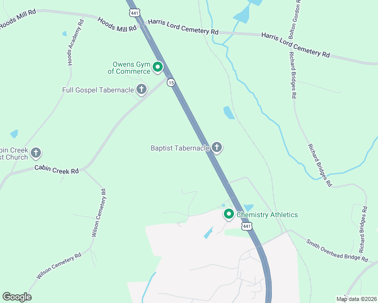 map of restaurants, bars, coffee shops, grocery stores, and more near 3046 U.S. 441 in Commerce