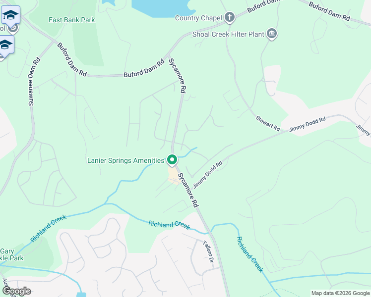 map of restaurants, bars, coffee shops, grocery stores, and more near 1029 Parkmist Drive in Buford