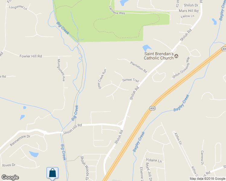 map of restaurants, bars, coffee shops, grocery stores, and more near 5030 Sunset Trail in Cumming