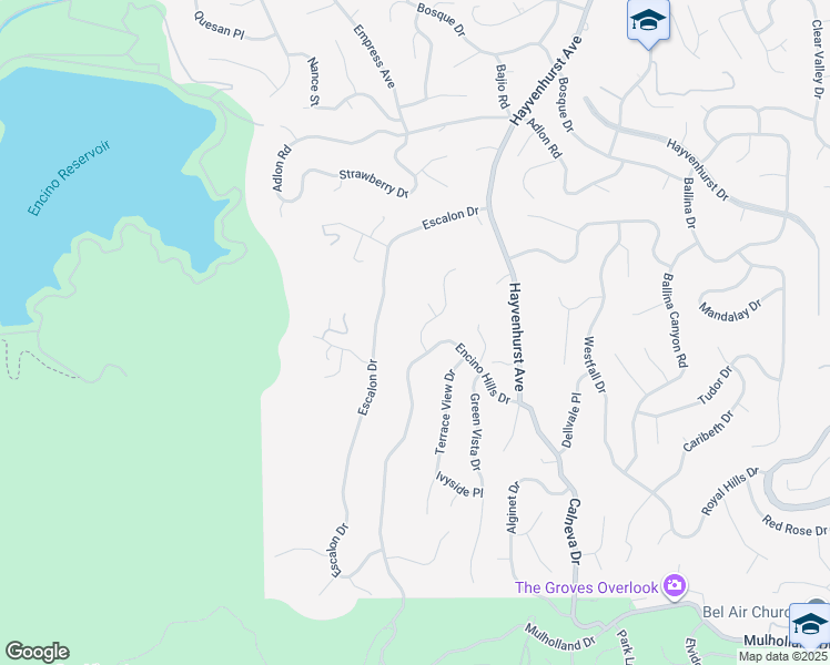 map of restaurants, bars, coffee shops, grocery stores, and more near 3821 Encino Hills Place in Los Angeles