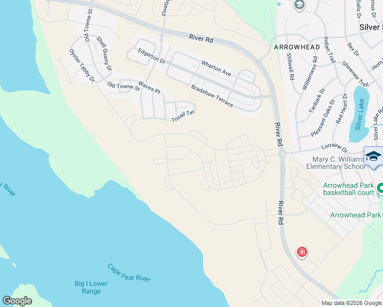 map of restaurants, bars, coffee shops, grocery stores, and more near 4311 River Road in Wilmington