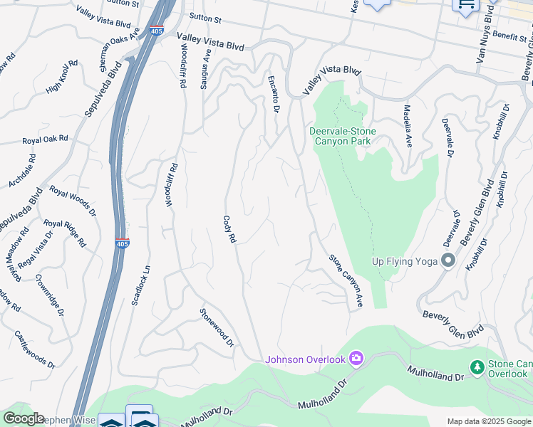 map of restaurants, bars, coffee shops, grocery stores, and more near 3865 Sherview Drive in Los Angeles