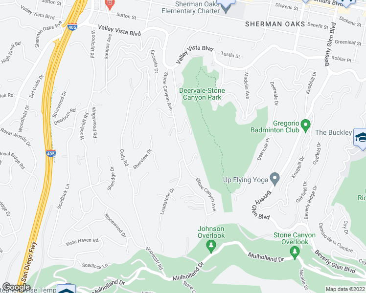 map of restaurants, bars, coffee shops, grocery stores, and more near 3814 Stone Canyon Avenue in Los Angeles