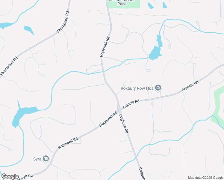 map of restaurants, bars, coffee shops, grocery stores, and more near Hopewell Road in Milton