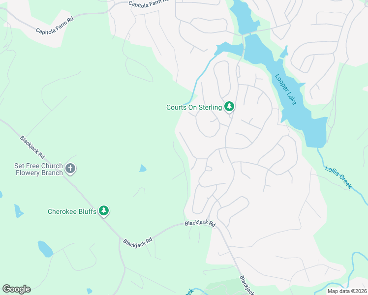 map of restaurants, bars, coffee shops, grocery stores, and more near 7653 Legacy Road in Flowery Branch