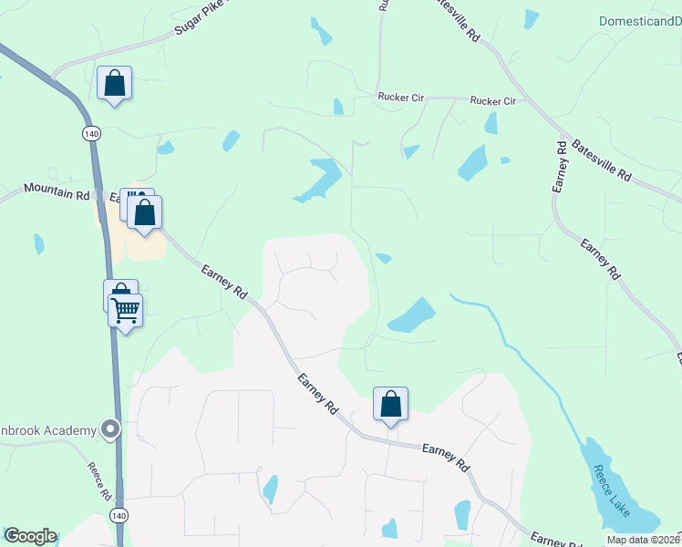 map of restaurants, bars, coffee shops, grocery stores, and more near 301 Winsom Court in Woodstock