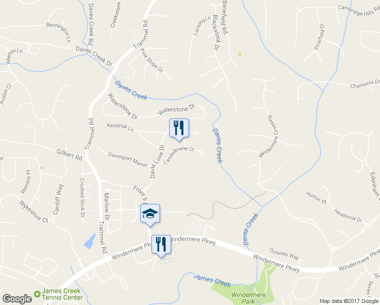 map of restaurants, bars, coffee shops, grocery stores, and more near 5418 Landsdowne Court in Cumming