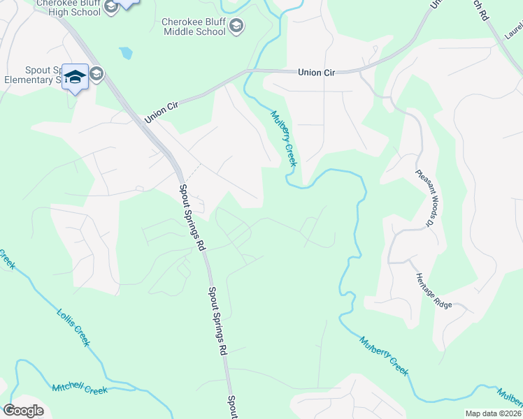 map of restaurants, bars, coffee shops, grocery stores, and more near 5596 Elderberry Lane in Flowery Branch