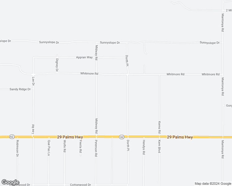 map of restaurants, bars, coffee shops, grocery stores, and more near Twentynine Palms Highway in Twentynine Palms