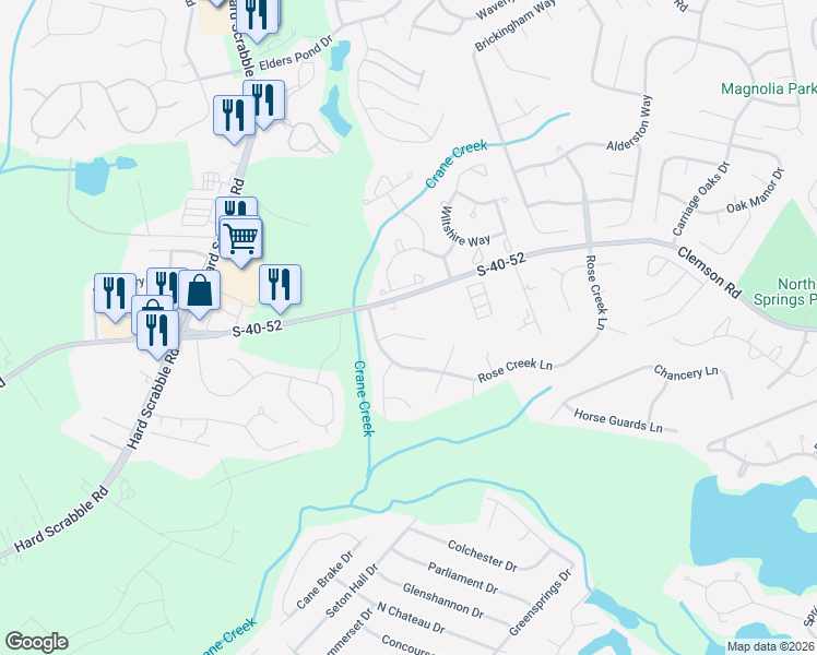 map of restaurants, bars, coffee shops, grocery stores, and more near 5 Copperwood Court in Columbia