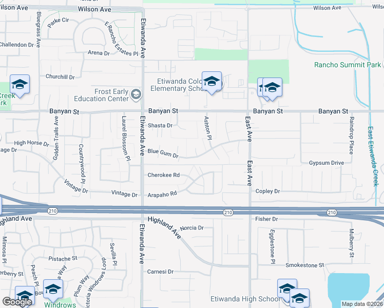 map of restaurants, bars, coffee shops, grocery stores, and more near 6264 Shore Pine Court in Rancho Cucamonga
