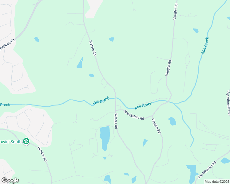 map of restaurants, bars, coffee shops, grocery stores, and more near 4510 Waters Road in Woodstock