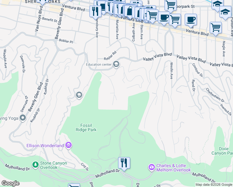 map of restaurants, bars, coffee shops, grocery stores, and more near 3818 Hollyline Avenue in Los Angeles
