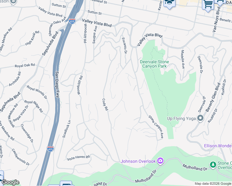 map of restaurants, bars, coffee shops, grocery stores, and more near 3941 Hopevale Drive in Los Angeles