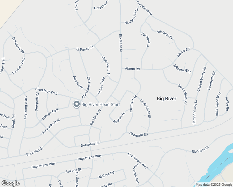 map of restaurants, bars, coffee shops, grocery stores, and more near 6394 Arrow Drive in Big River