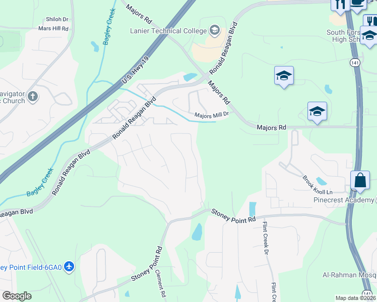 map of restaurants, bars, coffee shops, grocery stores, and more near 1785 Marcia Overlook Drive in Cumming