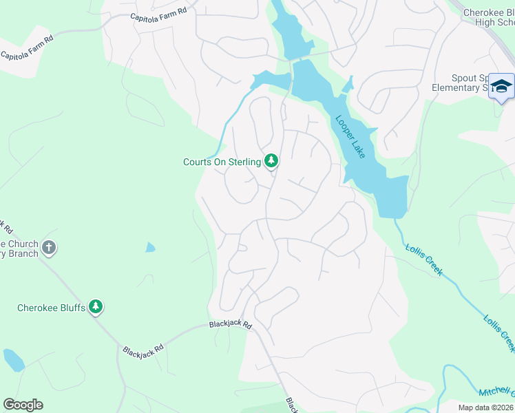 map of restaurants, bars, coffee shops, grocery stores, and more near 7538 Copper Kettle Way in Flowery Branch