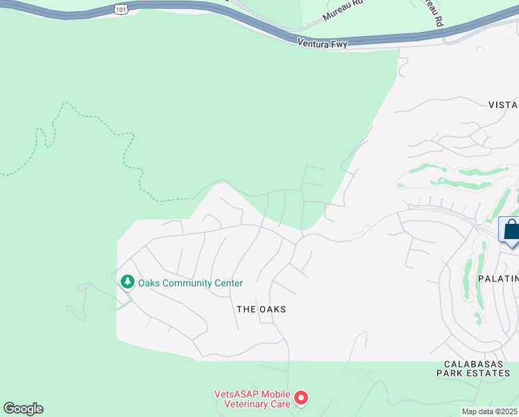 map of restaurants, bars, coffee shops, grocery stores, and more near 4133 Prado De Las Cabras in Calabasas